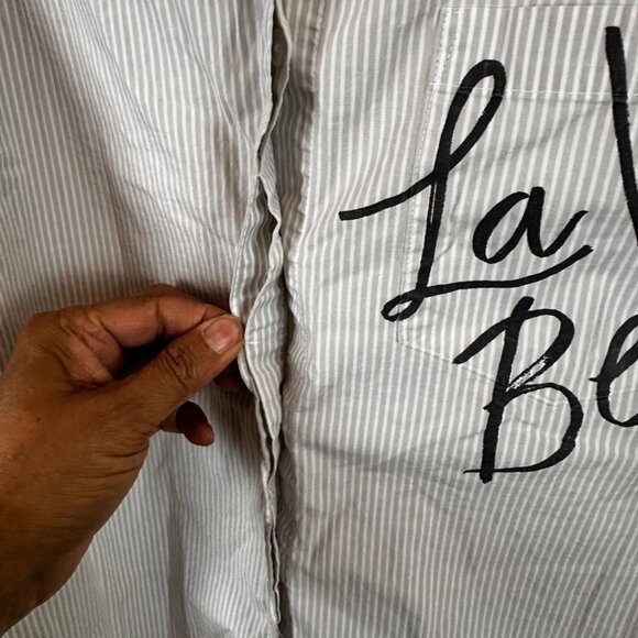 A New Day Size S  Striped Button-Up Shirt La Vida Bella Graphic - Picture 8 of 12